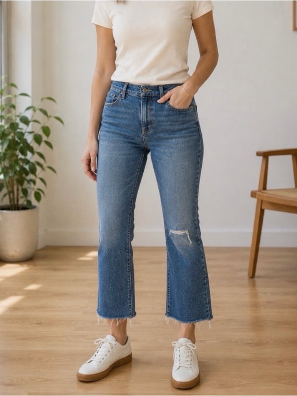 J. Crew Mid-Rise Flare Crop Jeans
